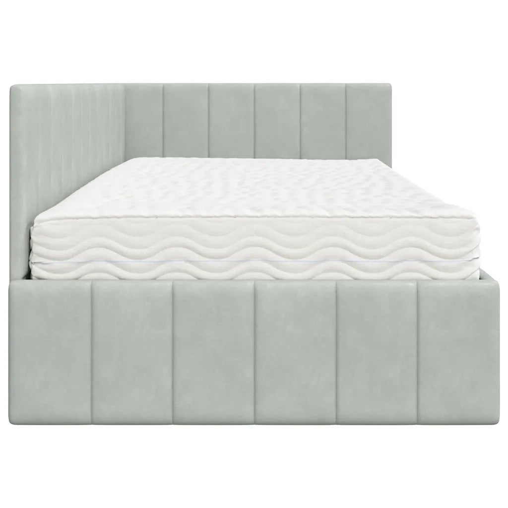Struttura Letto Angolare con Materasso 2 pcs Grigio chiaro 3393858