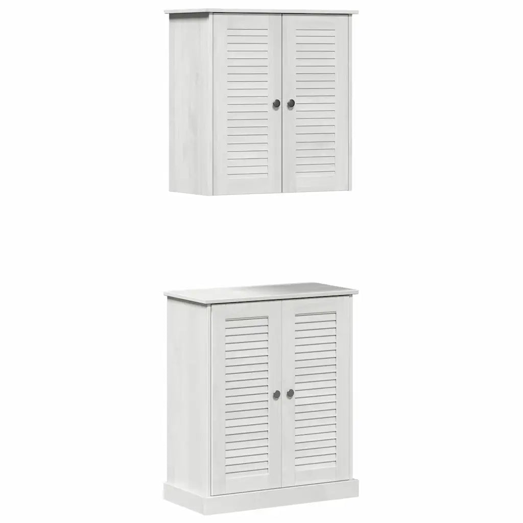 Set di mobili per il bagno 2 pcs Bianco e Bianco Antico 3328540