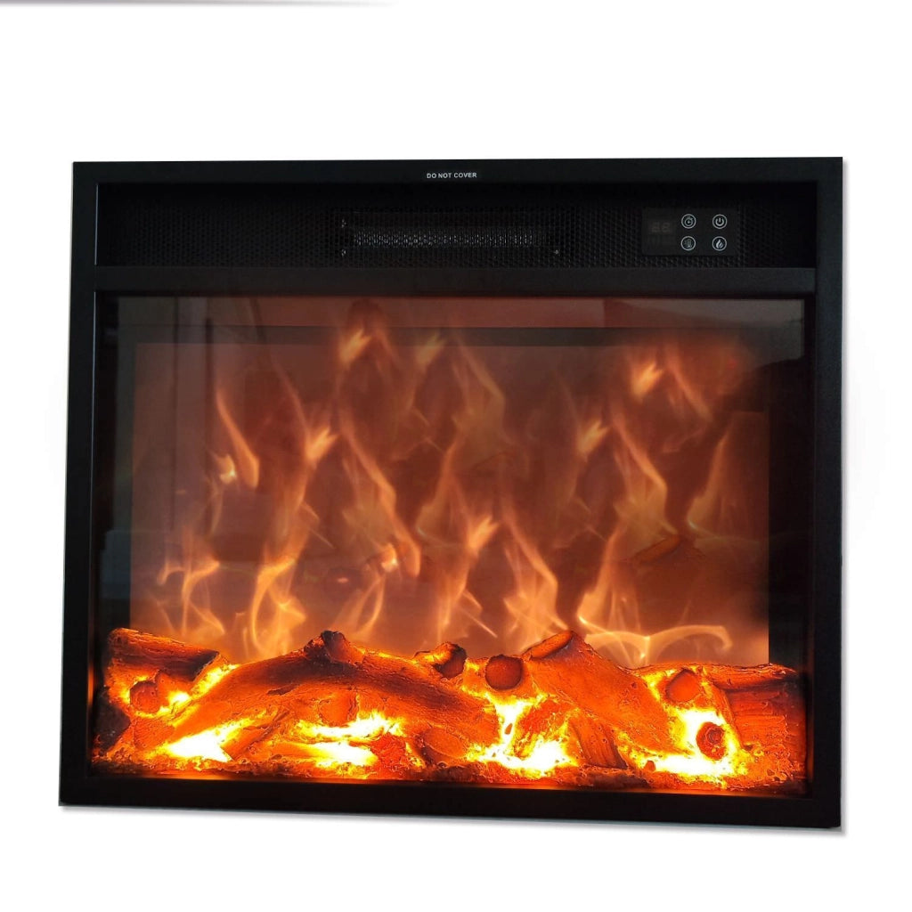 MPC Inserto Elettrico Camino Nero in Metallo 1500W con Bruciatore Elettrico LED e Controllo Telecomando Opzione Solo Effetto Fiamma Fuego Marsili 60