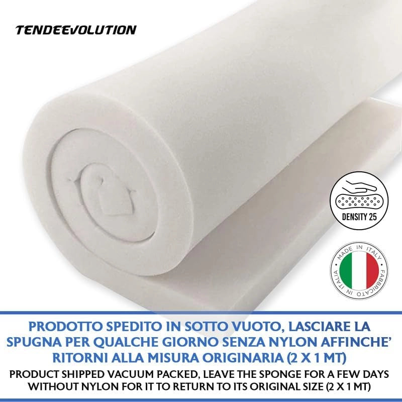 Gommapiuma Divani Spessore 3cm - Lastra 2x1m - Densità 30 - Imbottitura Poliuretano Espanso - Sedie, Panche, Lettini