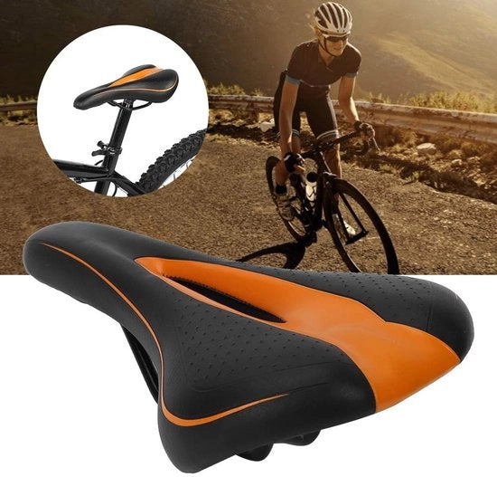 Sella Bicicletta Comfortevole - Progettazione Ergonomica - Rivestimento PU Idrorepellente - Assorbimento degli Impatti - Peso Leggero - Struttura in Acciaio Robusta - Sella Bicicletta