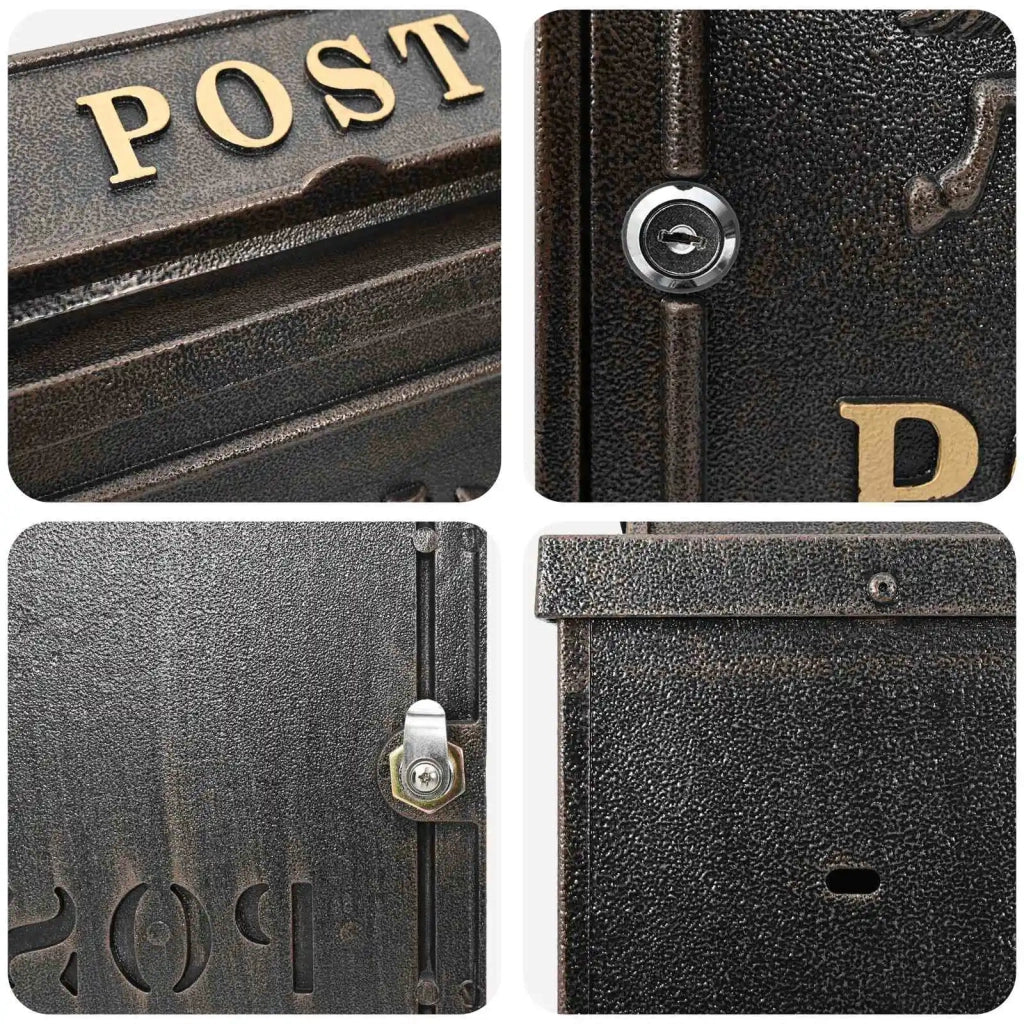Cassetta Postale da Muro con porta Bronzo 29 x 13 x 41 cm 42023499