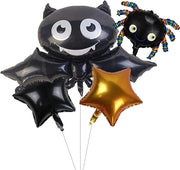 Set di palloni da Halloween in forma di pipistrello decorativo - 4 pezzi di palloni da pipistrello in plastica - Decorazione horror per esterni - Decorazione per giardino - Pallone stellato