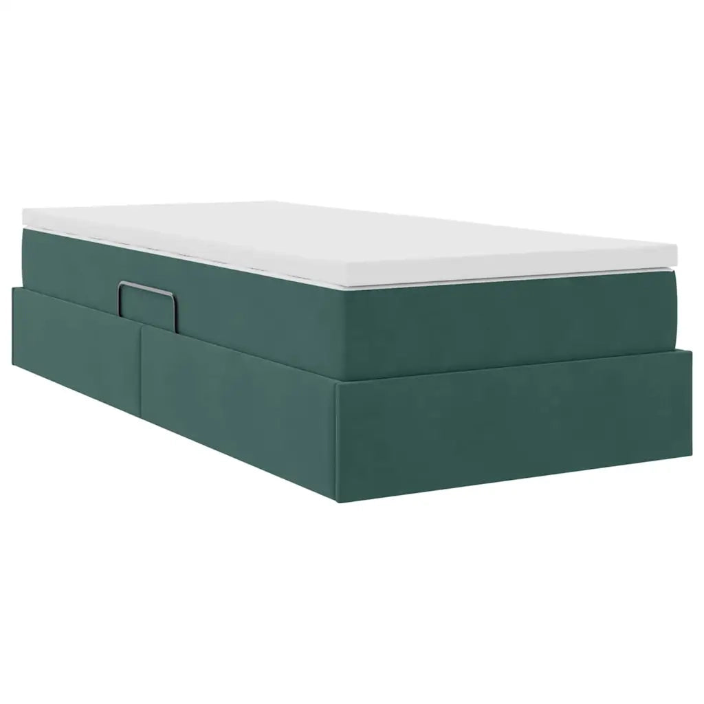 Letto con contenitore e materasso Verde Scuro 90 x 200 cm 3370278