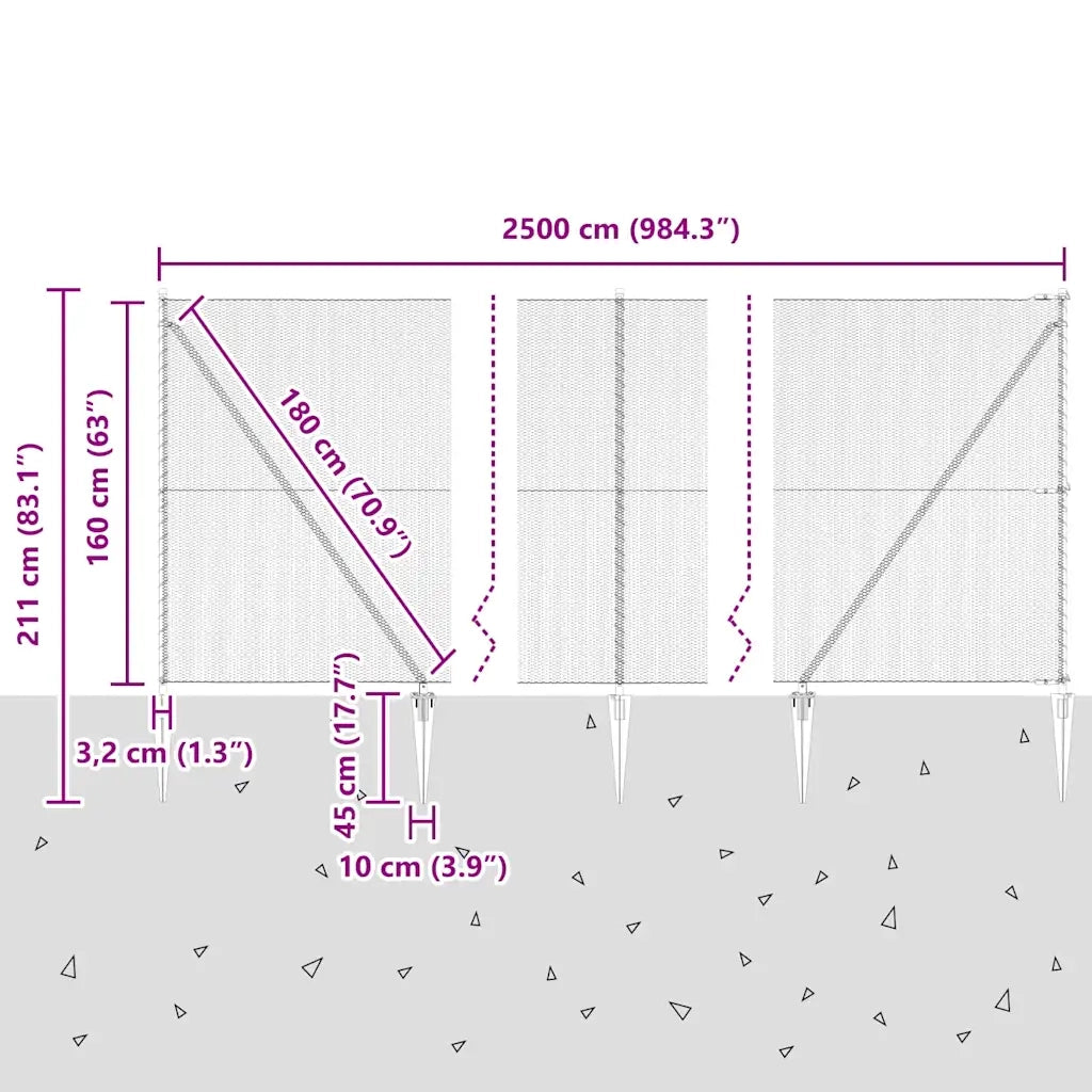 Palo della recinzione | Pannello per recinzione Grigio