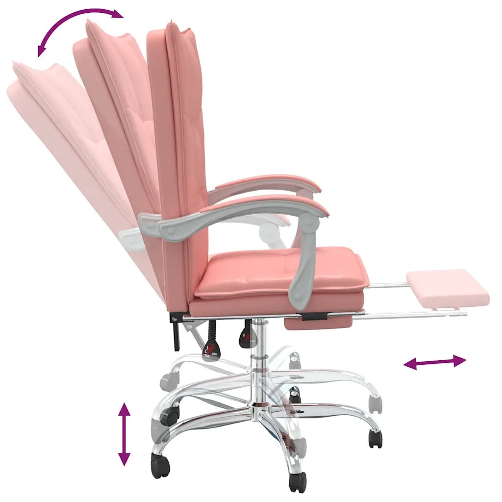 Sedia per studi-Poltrona da Ufficio Reclinabile Rosa in Similpelle 112666
