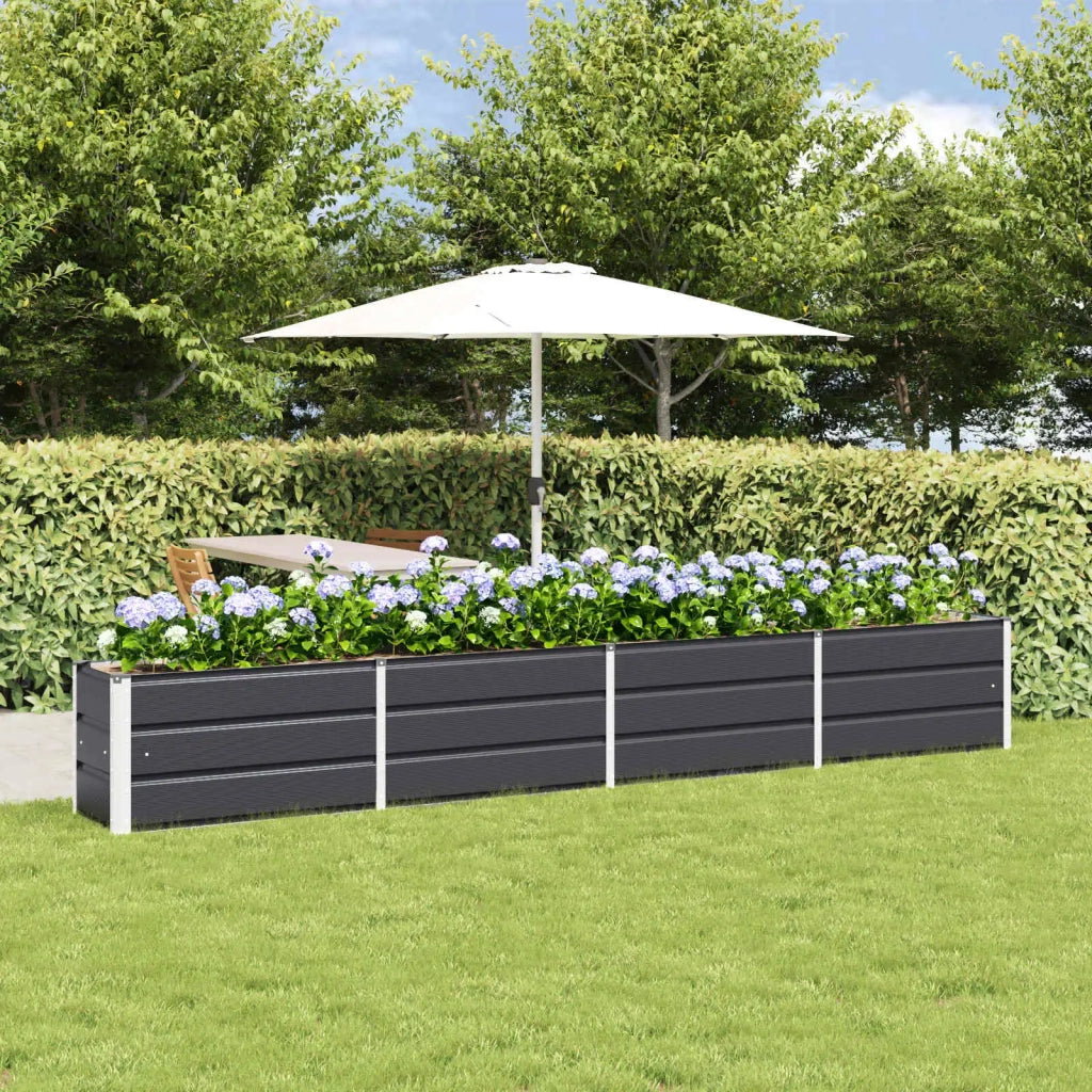 Fioriera | Cassetta per fiori | Vaso Antracite 320 x 40 x 45 cm Acciaio