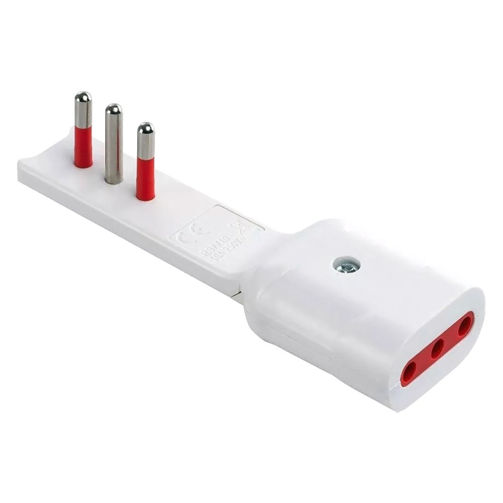 ADATTATORE ULTRAPIATTO SERIE 'EMILIA FLAT' spina e presa 2P + T 10A - bianco