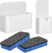 Magnetica penna tenace, 2-pack magnetica penna tenace con 2-pack spugna per lavagna Magnetica holder per pennarelli Accessori per scuola, ufficio, lavagna, frigorifero, cassetto (bianco)