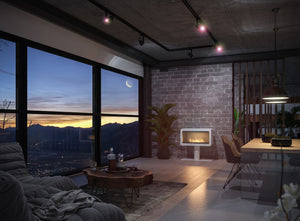 Camino a Bioetanolo da Pavimento 82x44 cm Inecco Bianco con Vetro