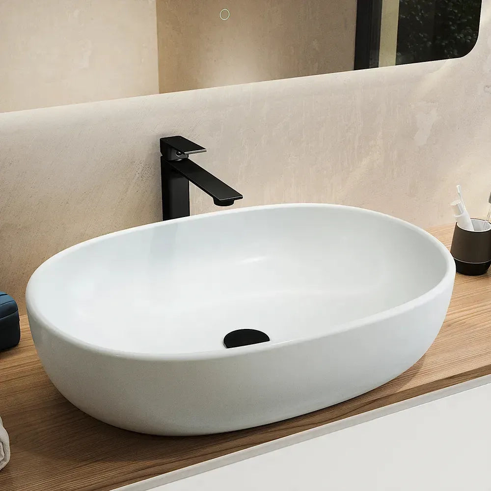 Set miscelatori: lavabo alto bidet senza scarico ed esterno doccia nero opaco | Ingrid