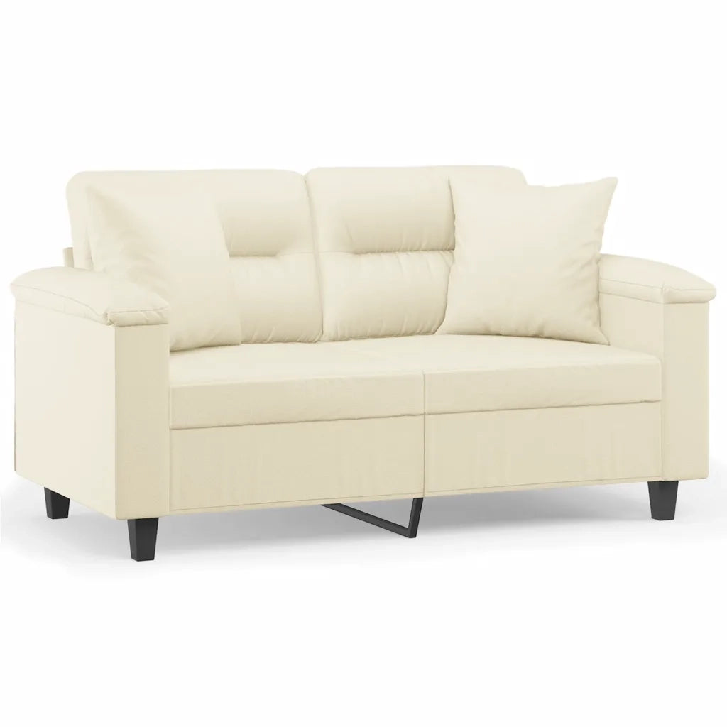Divano a 2 Posti con Cuscini Crema 120 cm in Similpellecod mxl 120702