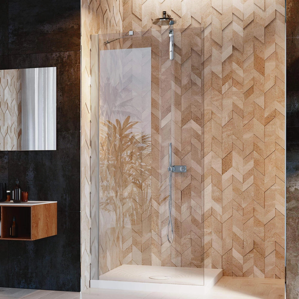 Parete Doccia Walk-In 86 cm in Cristallo Trasparente 6mm H190 Fosterberg Herning