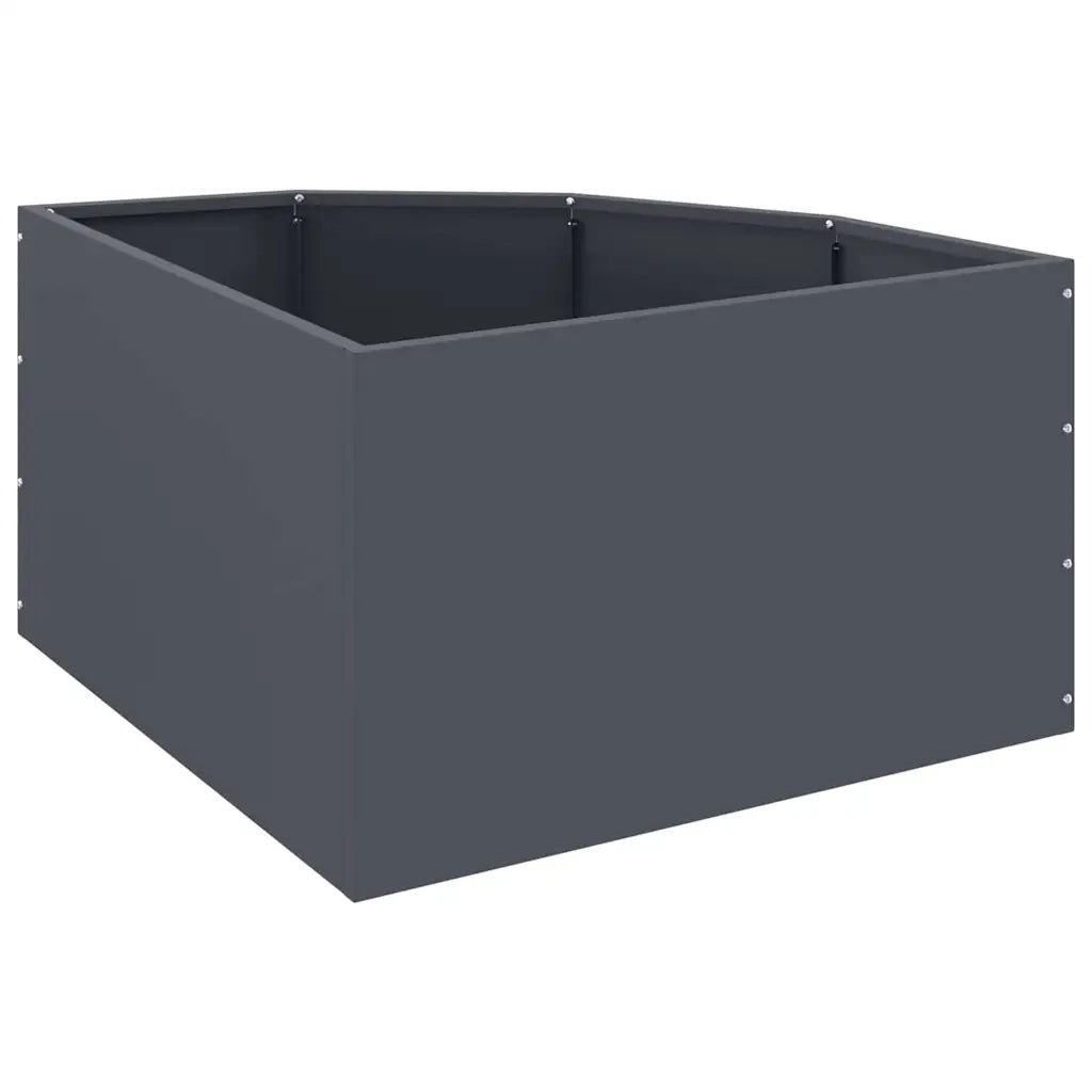 Vaso d'angolo-Fioriera-Contenitore per Piante Antracite 60 x 60 x 35 cm Acciaio