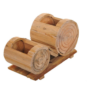 Portavasi con Vasi x 2 Legno 37 cm Larghezza Legno 37 cm Scv