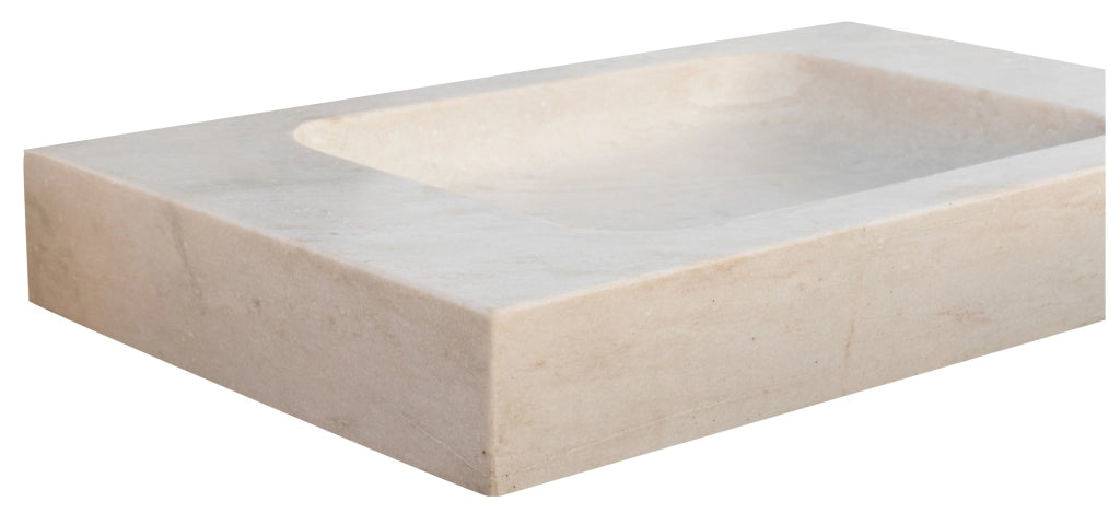 Biscottini Acquaio in marmo bianco L89xPR52xH13 cm Vasca realizzata completamente