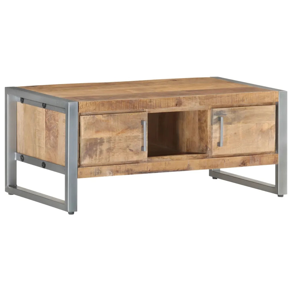 Tavolino da Salotto 95x50x40 cm in Legno di Mango Grezzo 323489