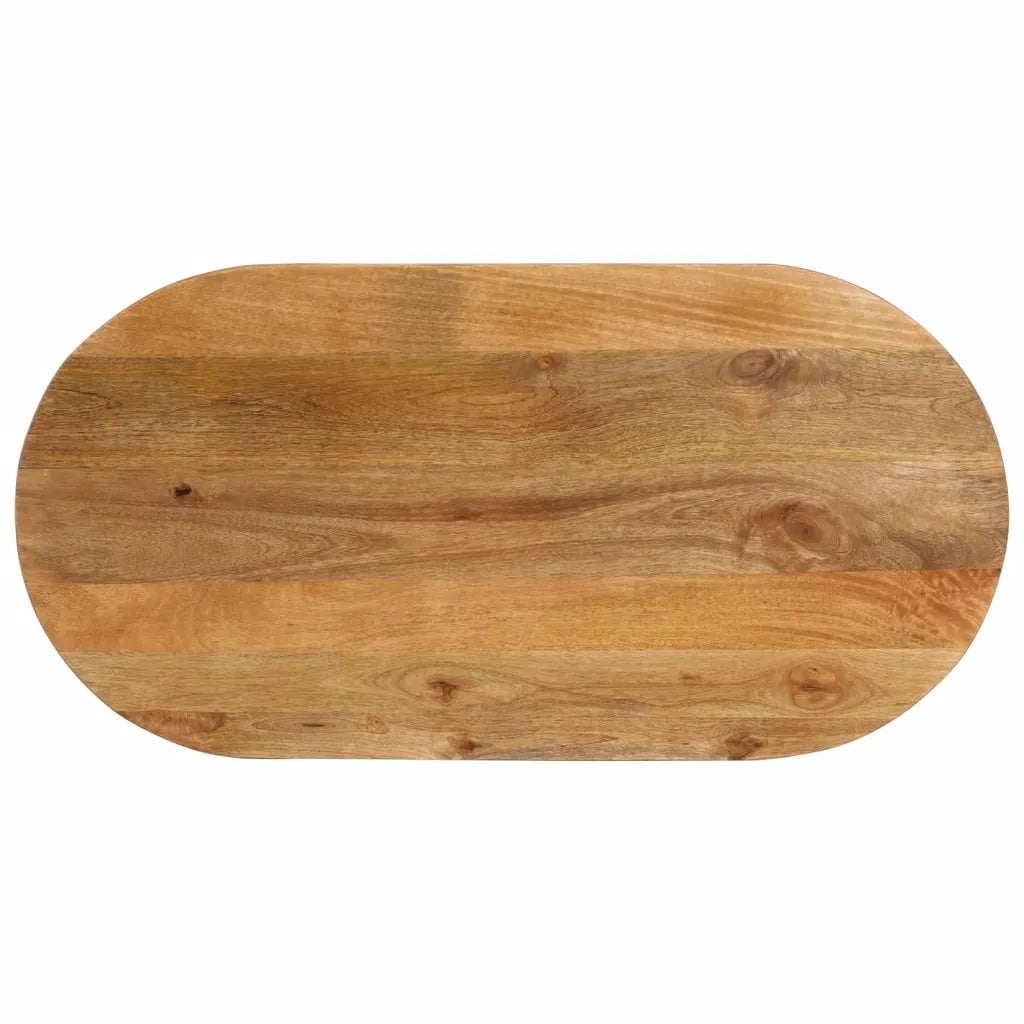 Piano Tavolo 80x40x3,8 cm Ovale in Legno Massello di Mango