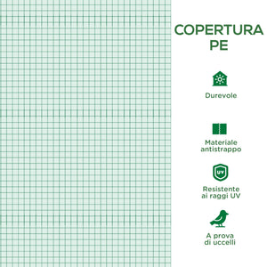 Telo di Ricambio per Serra da Giardino 6x3x2 m con 12 Finestre e Porta Avvolgibile Verde