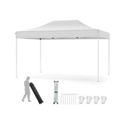 Gazebo da giardino 300 x 445 cm con 3 altezze regolabili robustezza rinforzata design moderno in tessuto Oxford beige 20_0014429