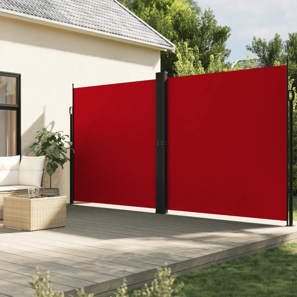Tenda da Sole Laterale Retrattile-Tenda parasole per giardino Rossa 220x1000 cm 363483