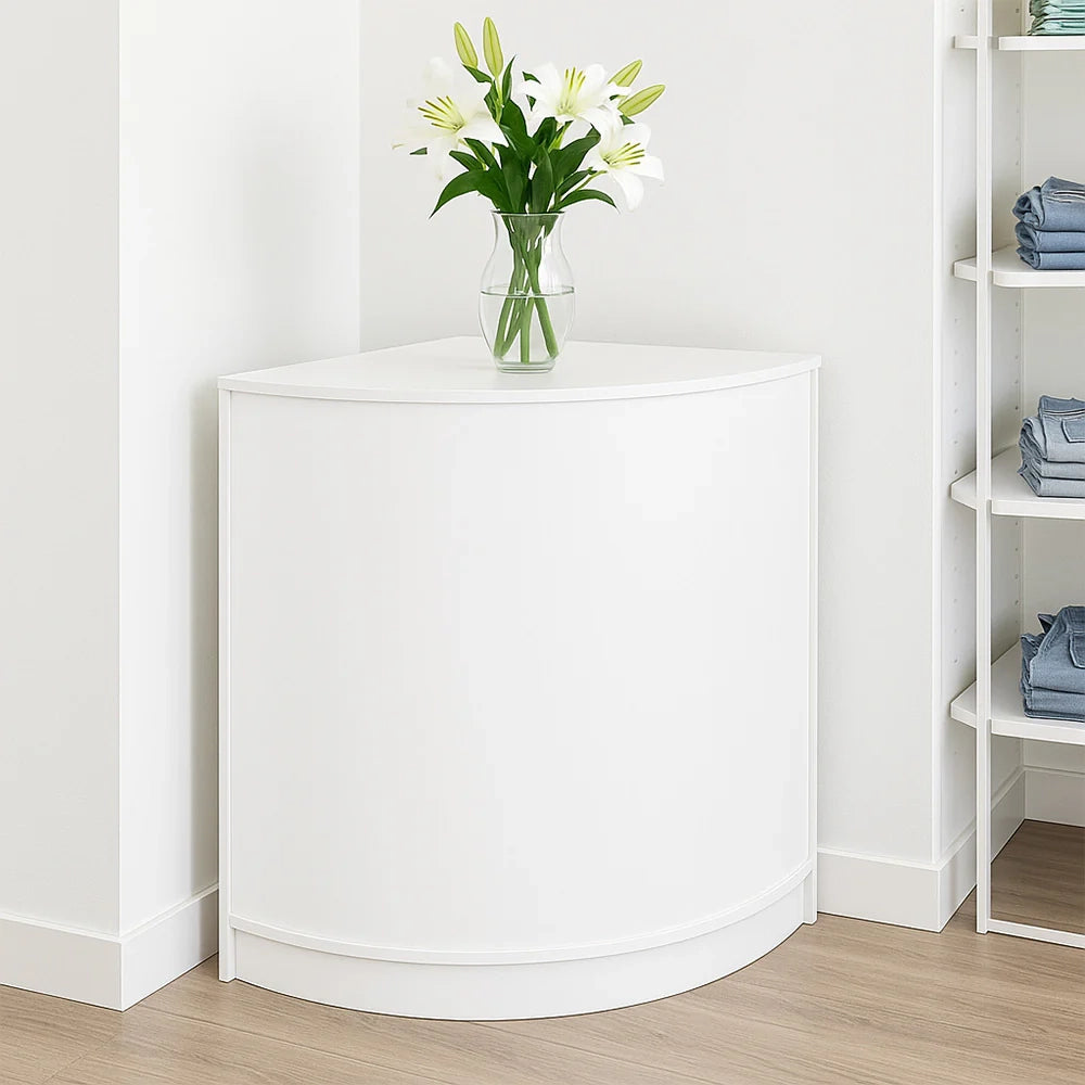 Bancone Angolare CM60 Bianco – MDF con 2 Ripiani Interni