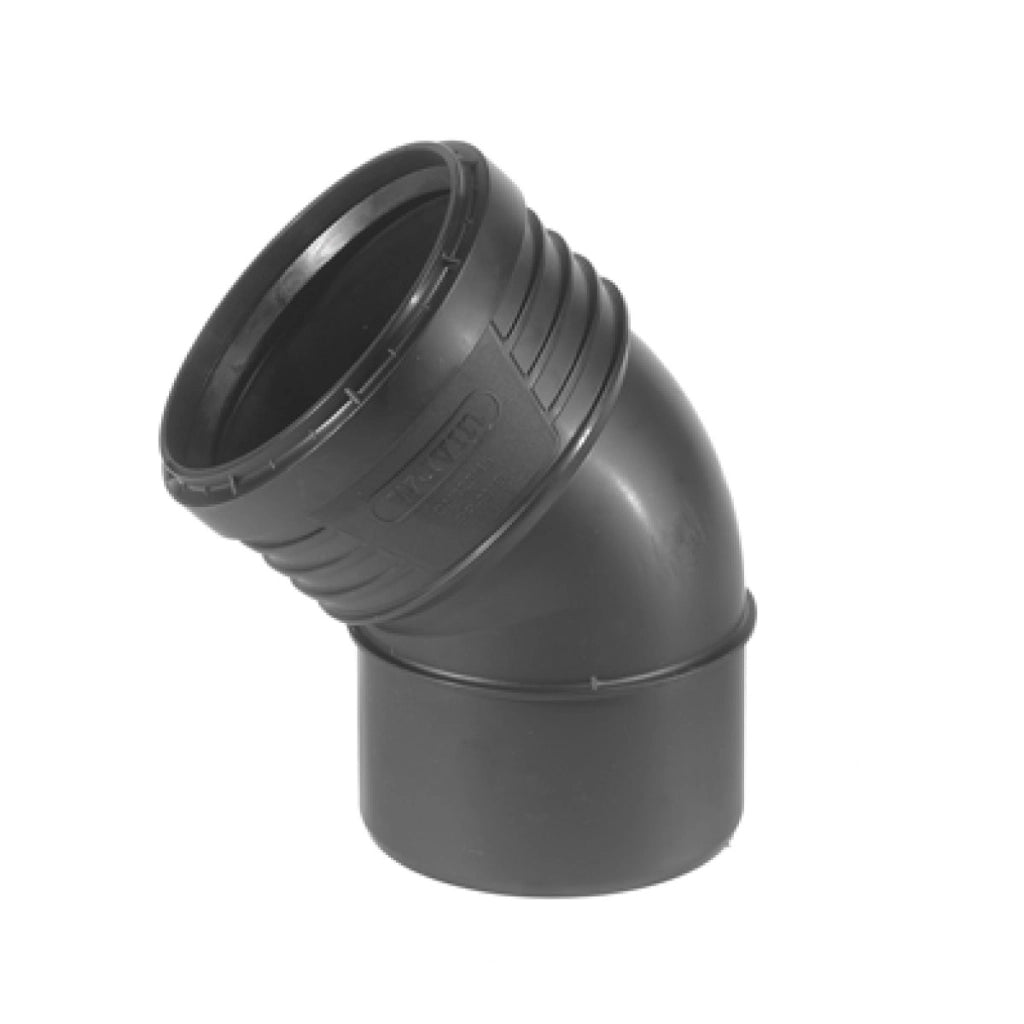 CURVA 45  ° AD INNESTO PP CON GUARNIZIONE SERIE SITECH+ INSONORIZZATA -  EE ¸110  - WAV