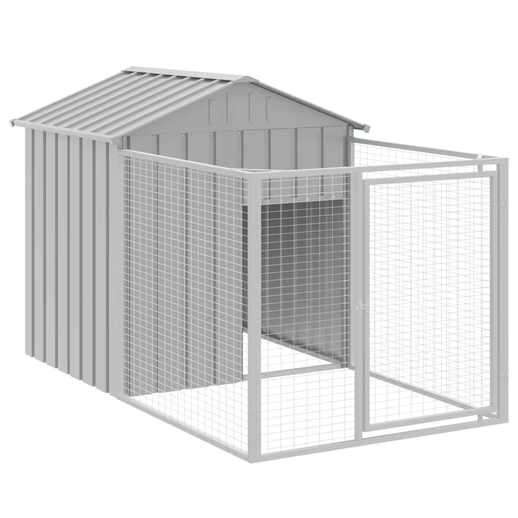 Cuccia per cani con tetto trasparente, acciaio zincato grigio 02_0043530