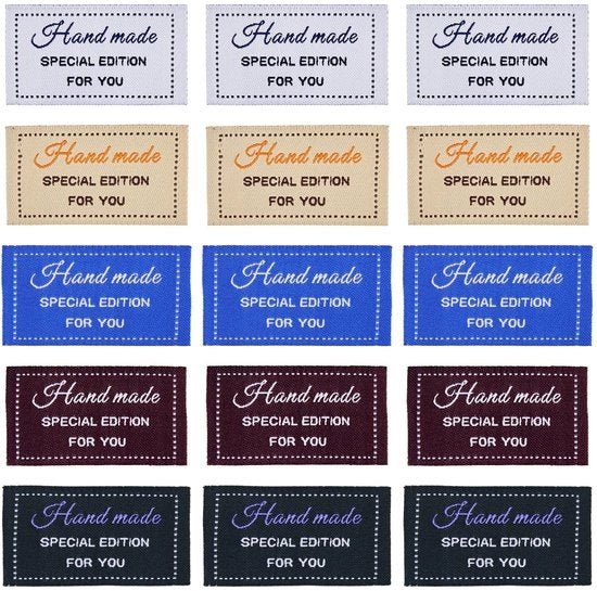 Etichette manuali 150 pezzi - Etichette per abbigliamento e cappelli - Per cucire o applicare - Artigianato DIY - Decorative uso - Etichette per cucire