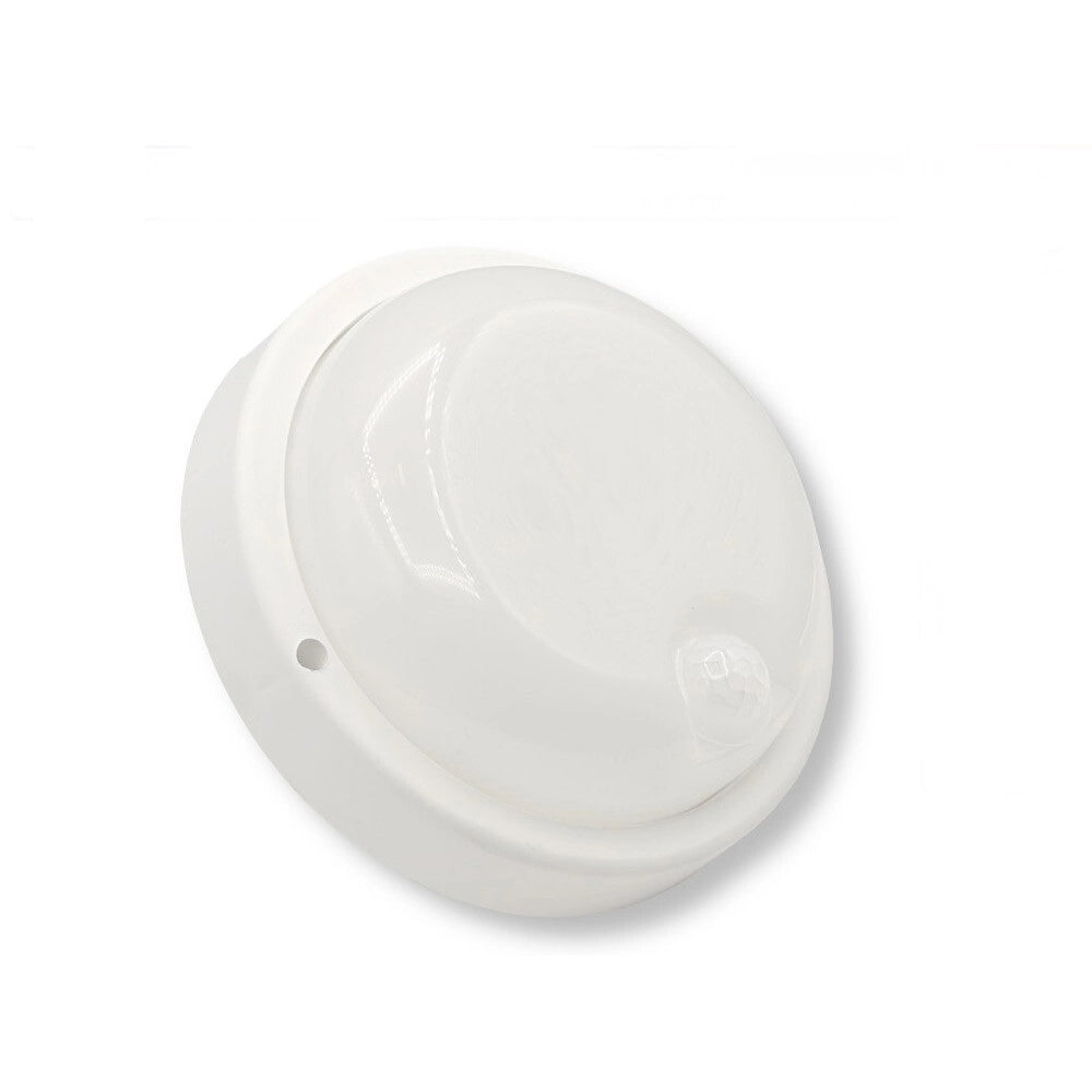 Trade Shop - Plafoniera Led Per Esterno Con Sensore Di Movimento 9w Luce 6500k Tonda Ovale Ip56 Sen-9f -