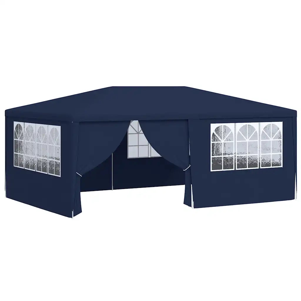 Gazebo | Pergolato Professionale con Pareti 4x6 m Blu 90 g/m2