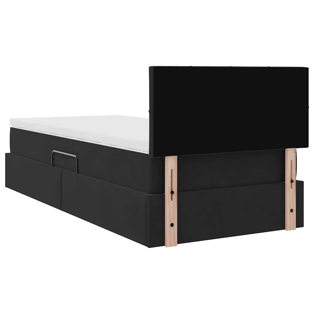 Letto con contenitore LED e materasso Nero 90 x 190 cm Velluto