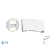 Applique Led Da Parete 6W Caldo 3000K Carcassa Bianca Doppio Illuminazione Up-Down IP54 SKU-218613