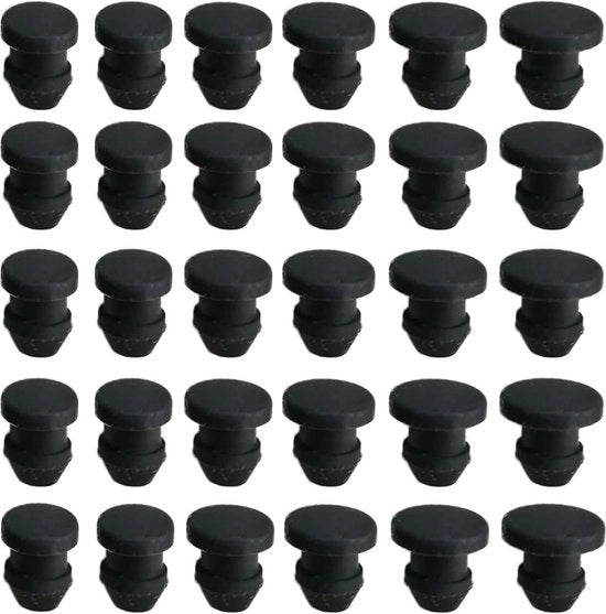 Stoppi in gomma per camper - 30 pezzi, rotondi, impermeabili - adatti per fori con diametro interno 4/5/5/8/9/9,5 mm - neri .