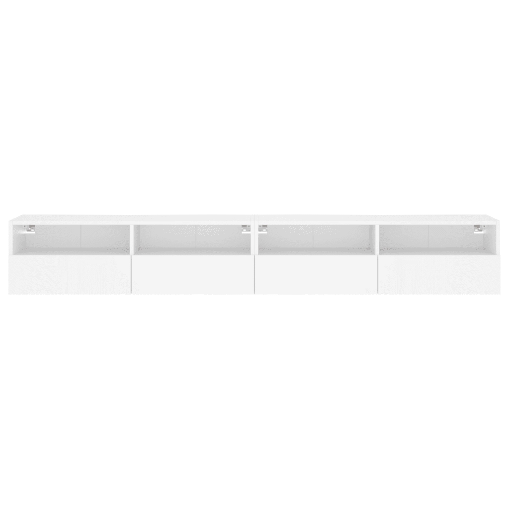 Mobili TV a Parete 2pz Bianchi 100x30x30 cm Legno Multistrato