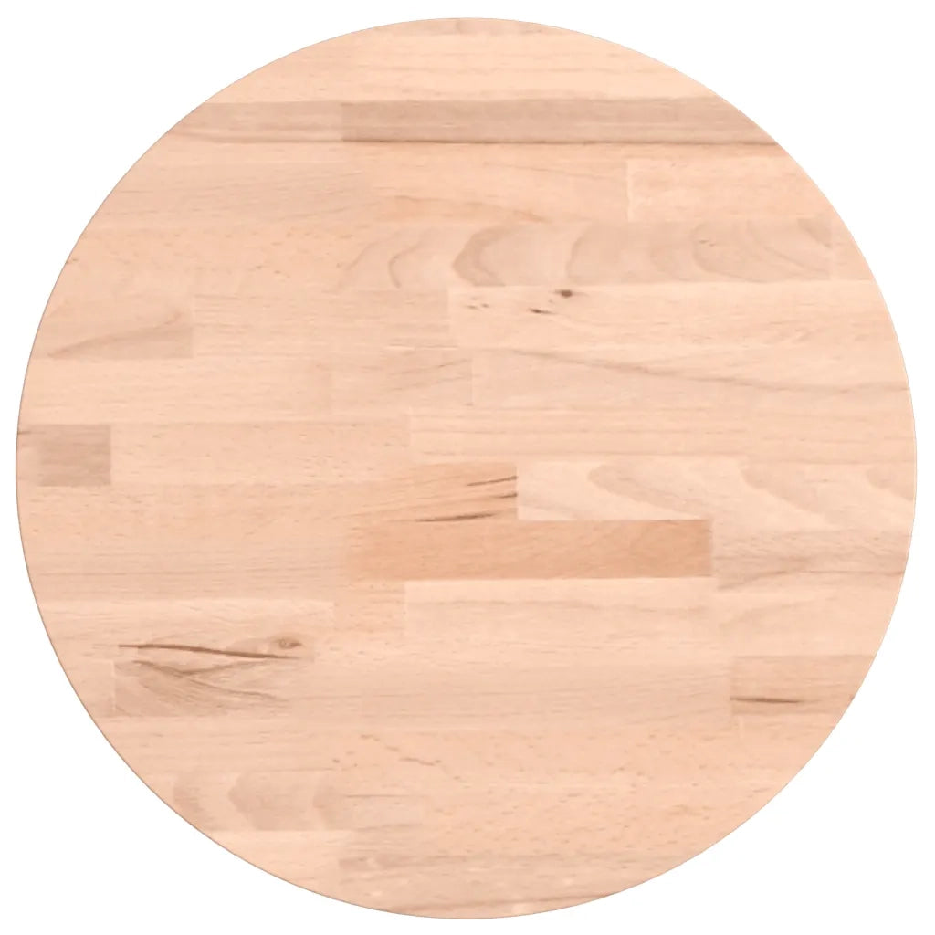 Piano per Tavolo Ã˜30x2,5 cm Rotondo in Legno Massello di Faggio