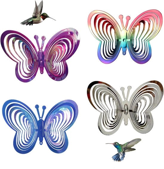 Decorazione per balcone - protezione contro gli uccelli - repellente per uccelli - resistente all'acqua - Blu/Blu scuro/Argento - balcone - decorazione per giardino - esterno