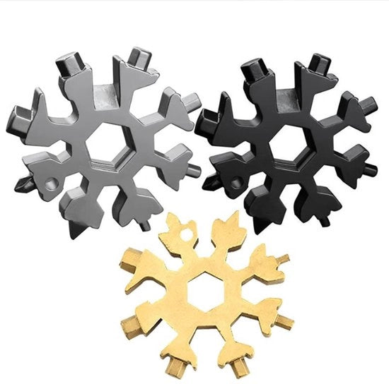 Set multitool 18 in 1 a 3 pezzi, acciaio inossidabile, apribottiglia, chiave a croce, chiave tascabile, set per viaggio, campeggio, avventura e uso quotidiano (nero e argento)