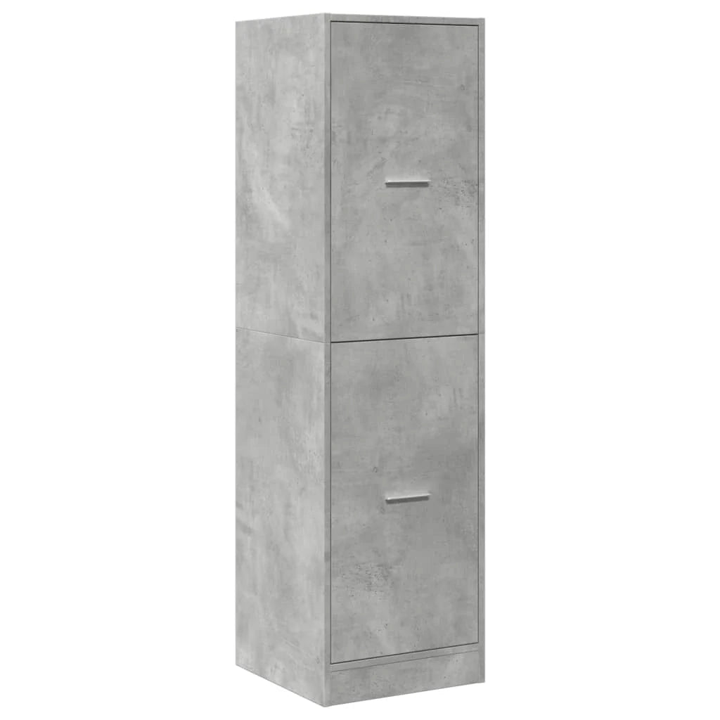 Mobiletto da farmacia dal design vintage per ufficio 40 x 41 x 144,5 cm legno composito grigio cemento 02_0055661
