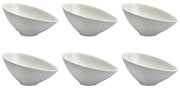 Set 6 Coppette Oblique 8x11,5x5,5 cm in Porcellana Allluminica Kaleidos Aluxina Bianche