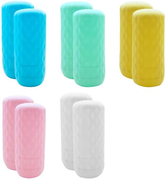 Set di flaconi in silicone da 10 - Impermeabili - Elastici - Riciclabili - Per shampoo e cosmetici - Protezioni per flaconi