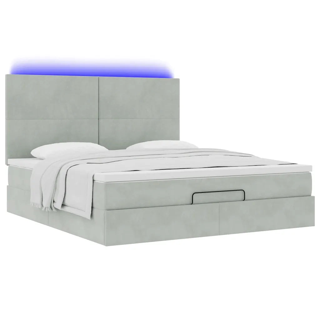 Struttura Letto Pouf con Materassi 160x200 cm in Velluto 3314258