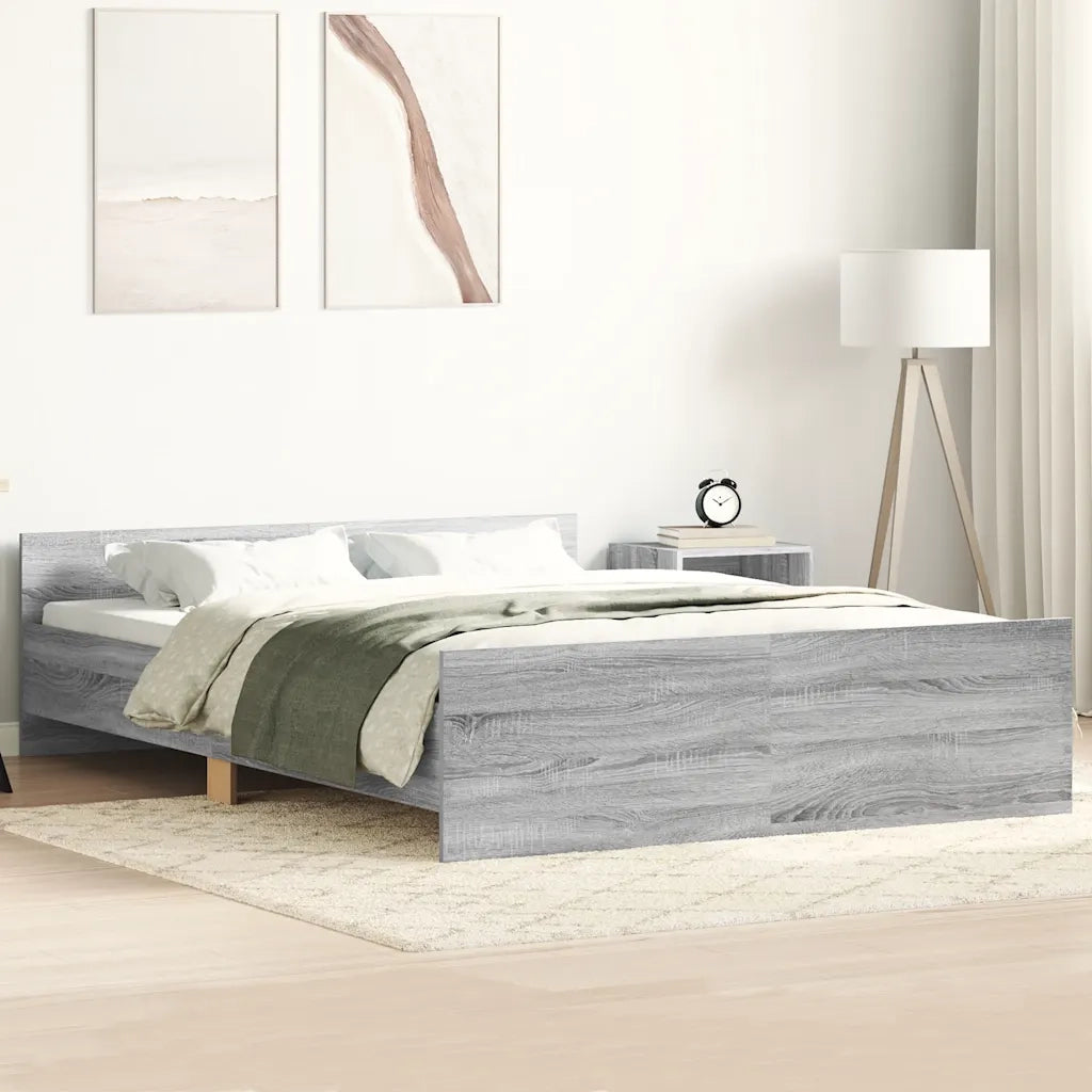 Giroletto con Testiera e Pediera Grigio Sonoma 135x190 cmcod mxl 84327