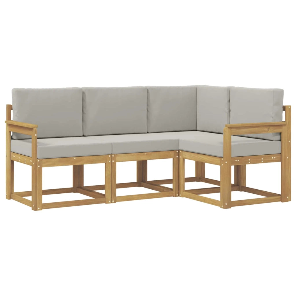 Set di divani da esterno 4 pcs Bianco e Grigio Chiaro 3387550