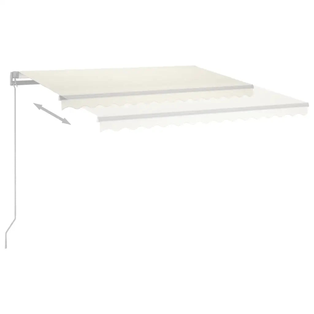 Tenda da Sole Retrattile Manuale con LED 400x300 cm Crema cod mxl 43639