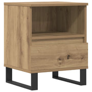 Comodino | Armadio da Notte | Mobiletto da notte Rovere Artigianale 40x35x50 cm in Legno Multistrato