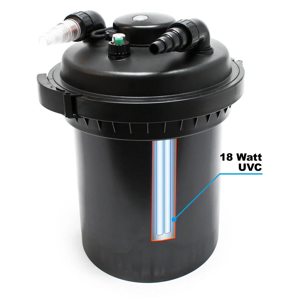 Filtro e sterilizzatore a pressione UVC da 18 watt per stagni fino a 30.000 litri (16_0001959)