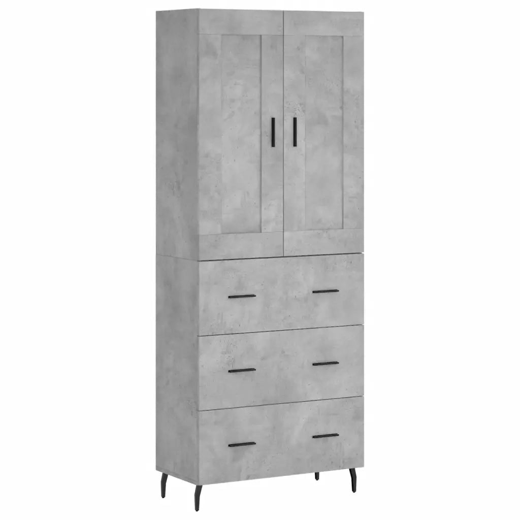 Credenza | Madia | Buffet da pranzo | Armadio da pranzo Grigio Cemento 69,5x34x180 cm in Legno Multistrato
