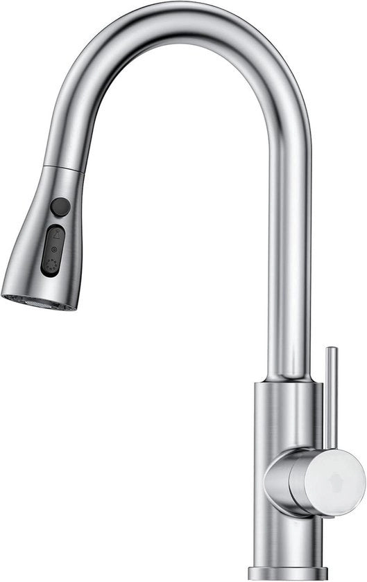 Mangia acqua da cucina con testa di spruzzo estendibile e 360° rotativa fuoriuscita