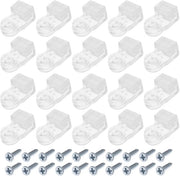 Clip di fissaggio per vetro 3-4mm - 20 pezzi - Dimensioni 21,5x12,5x10mm - Prodotto in plastica/rubbero - Design trasparente - Duraturo